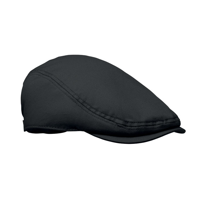 FLAT PEAK - Newsboy flat cap 235 gr/m² - Black