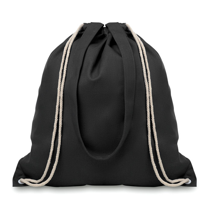 MOIRA - 220gr/m² canvas 2 function bag - Black