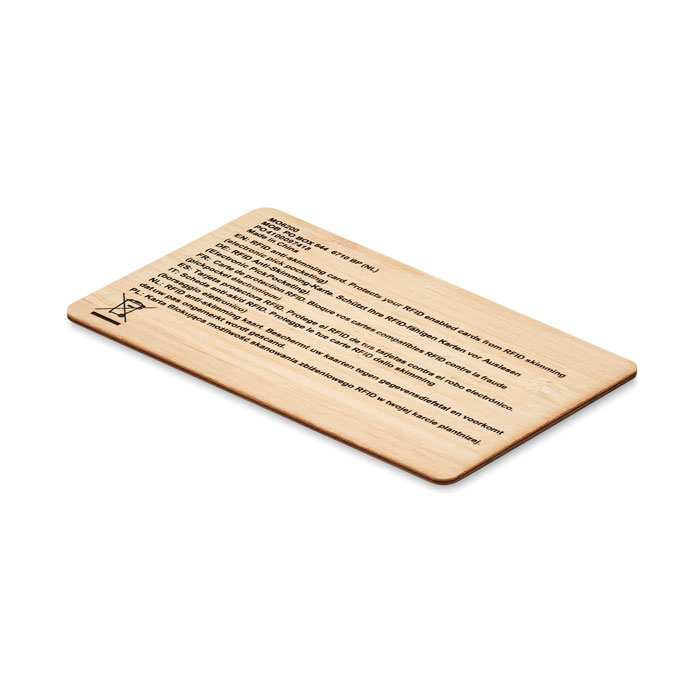 CUSTOS + - RFID card in bamboo material