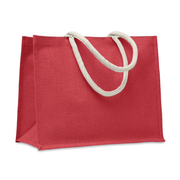 AURA - Jute bag with cotton handle - Red