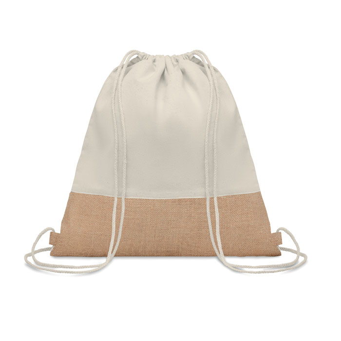 INDIA - Drawstring bag w/ jute details