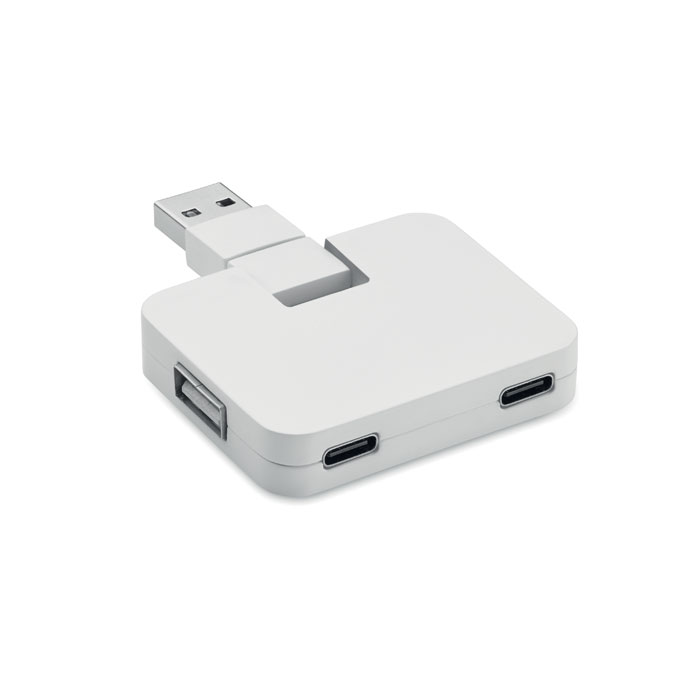 SQUARE-C - 4 port USB hub - White