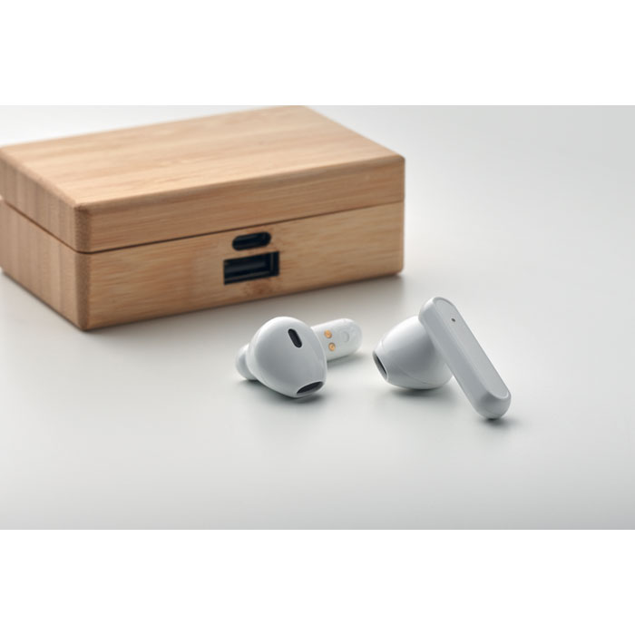 OREBAM - TWS earbuds in bamboo case