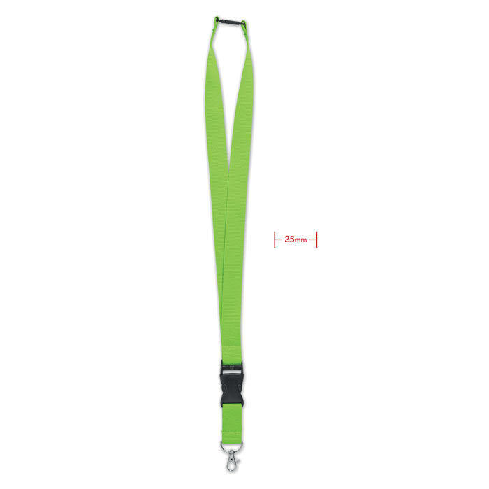 WIDE LANY - Lanyard with metal hook 25mm - Lime