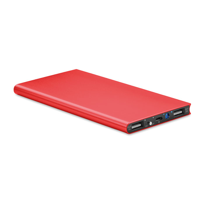 POWERFLAT8 - Powerbank 8000mAh 10.5W - Red