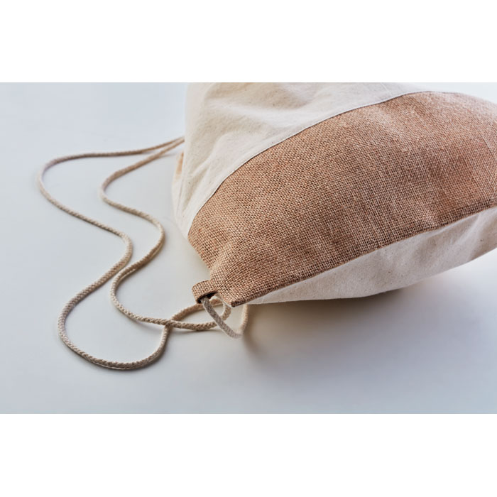 INDIA - Drawstring bag w/ jute details
