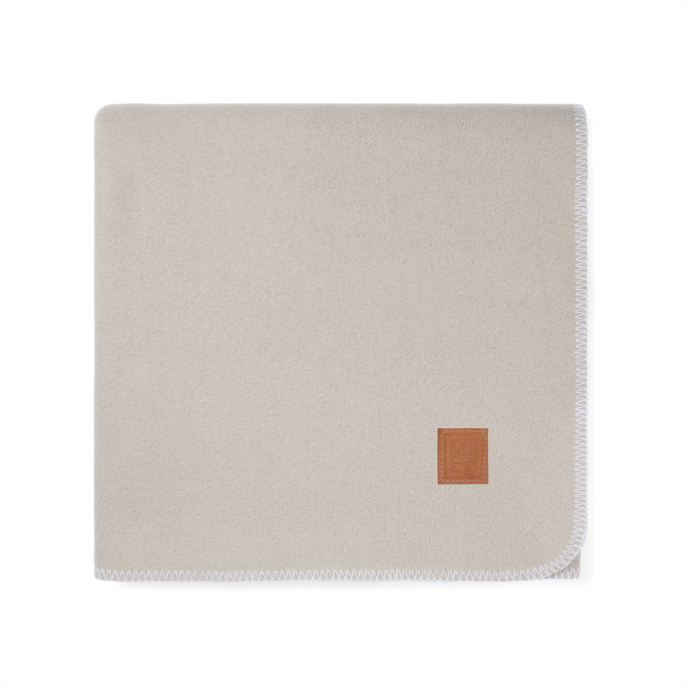 VINGA Moulton GRS RPET blanket - beige, feather grey (± PMS beige/ ± PMS 15-1305 TPG)