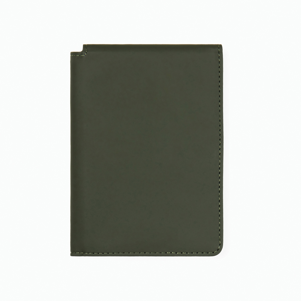VINGA Baltimore RCS recycled polyester RFID passport cover - green (± PMS 19-0414 TPG)