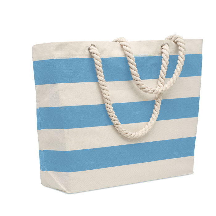 HEAVEN STRIPE - Cotton beach bag 220 gr/m² - Baby Blue