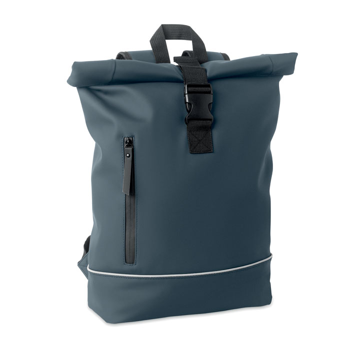 LAPTOSA - Laptop 15" roll top PU backpack - French Navy