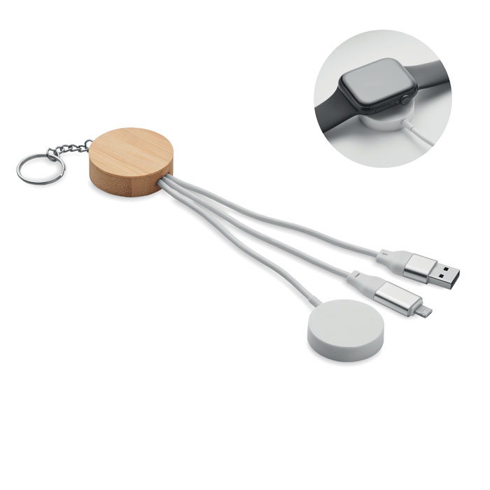 BULE - Key ring with 4 in 1 60W cable - White